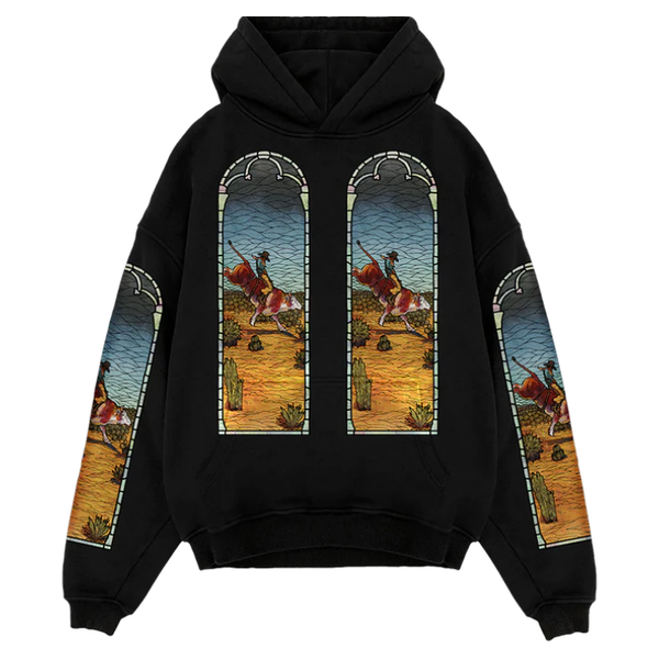 Who Decides War X Est Gee Stained Glass Hoodie "Black"