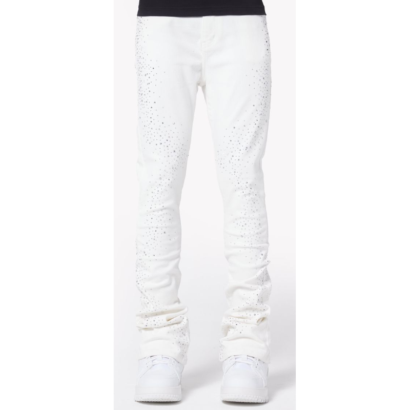 Guapi Stary Sky Stacked Denim Jeans “White”