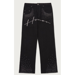 Honor The Gift Rhinestone Wide Leg Pants "Black"