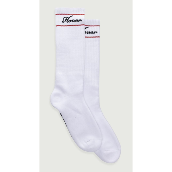 Honor The Gift Stripped Ribbed Socks "White"