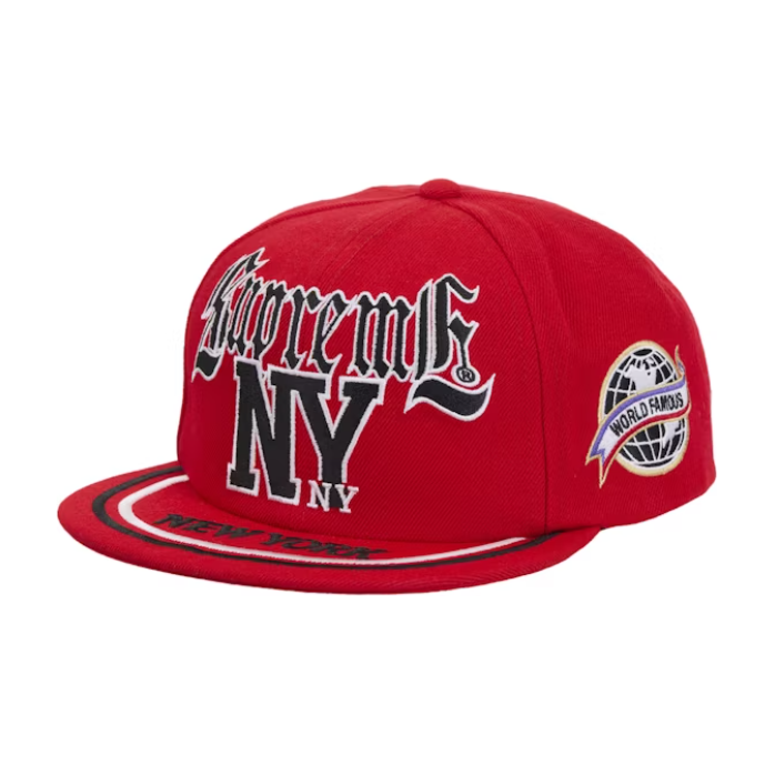 Supreme New York 6-Panel Snapback Hat "Red"