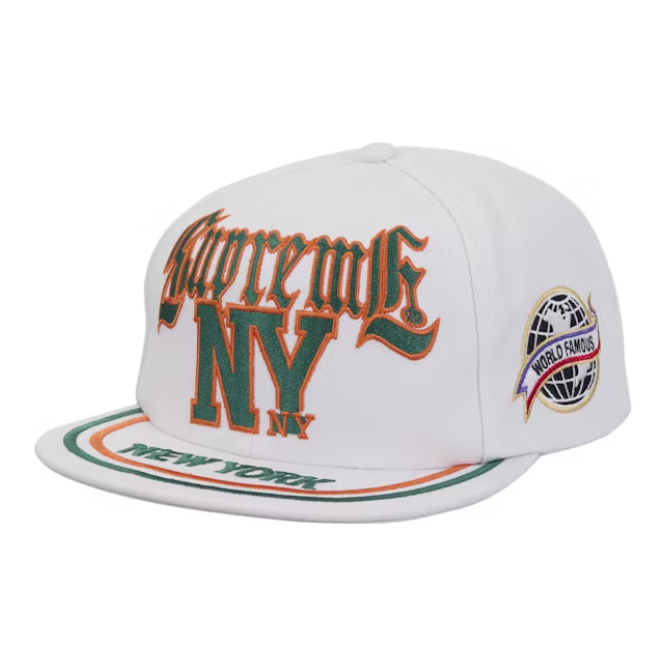 Supreme New York 6-Panel Snapback Hat "White"