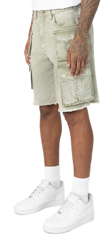 Smoke Rise Denim Shorts “Vintage Sage”