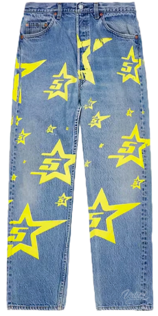Sp5der Star Jeans "Denim/Yellow"