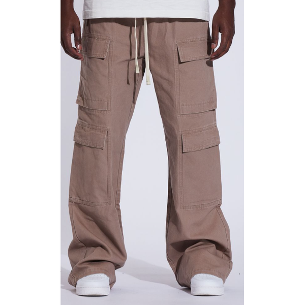 Crysp Denim James Cargo Flare Pants "Tan"