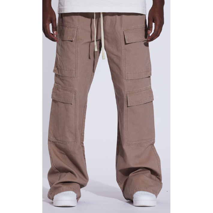 Crysp Denim James Cargo Flare Pants "Tan"