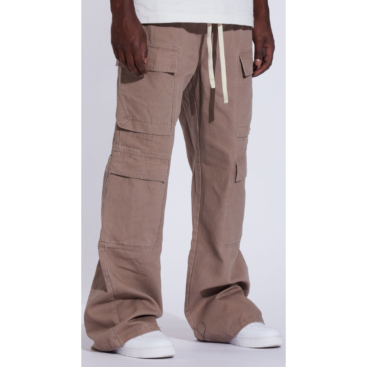 Crysp Denim James Cargo Flare Pants "Tan"
