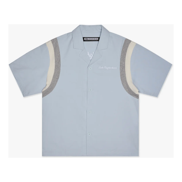 6TH NBRHD Button Up Tee "Baby Blue"