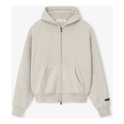 Fear of God Essentials Classic Fit Zip Up Hoodie "Heather Stone"