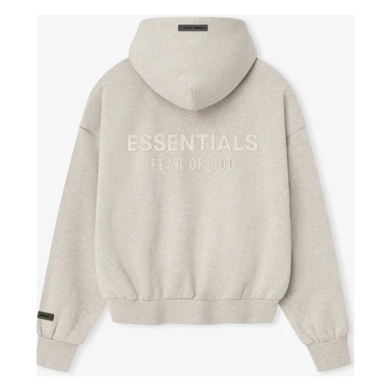 Fear of God Essentials Classic Fit Zip Up Hoodie "Heather Stone"