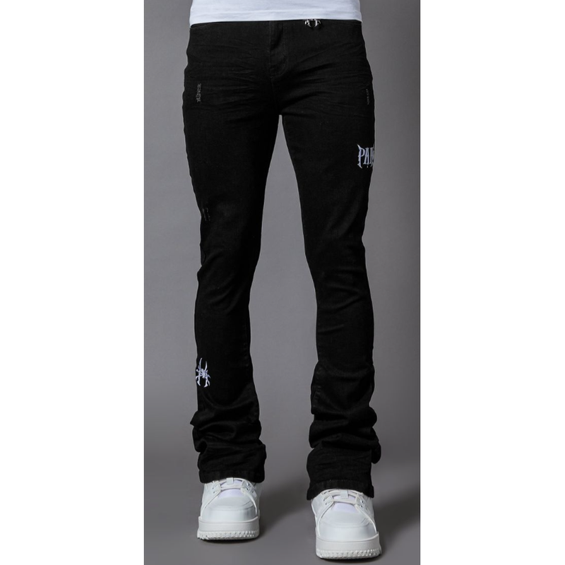 PainLab Stacked Denim Jeans "Jet Black"