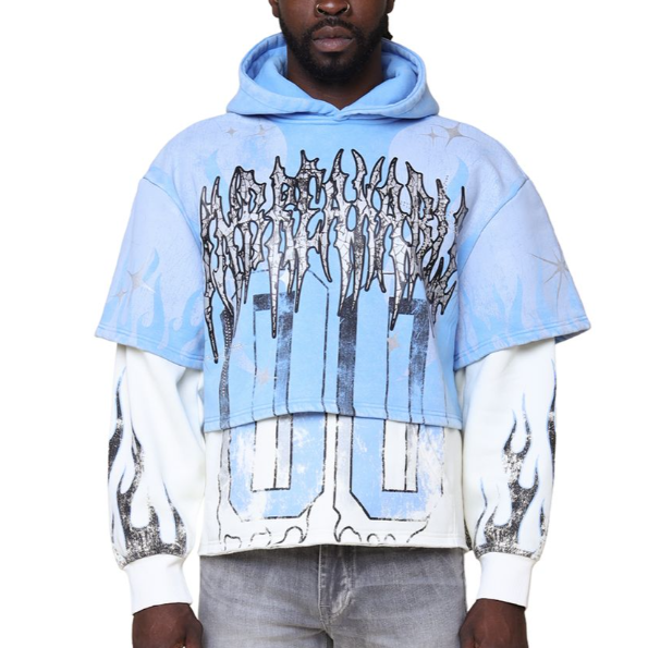Smoke Rise Unbreakable Oversized Hoodie "Carolina Blue"