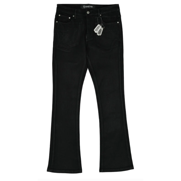 TRNCHS Night Code Waxed Denim Pants "Black"