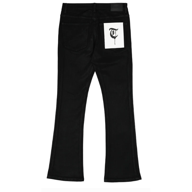 TRNCHS Night Code Waxed Denim Pants "Black"