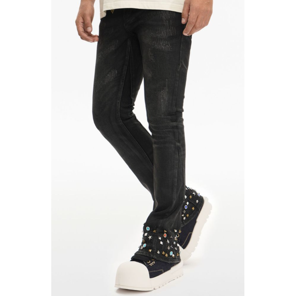 Valabasas Ion Waxed Stacked Jeans "Grey Wash"