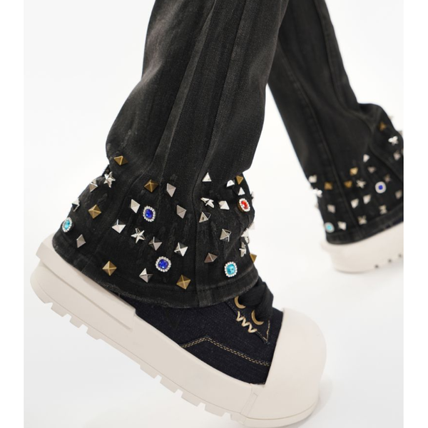 Valabasas Ion Waxed Stacked Jeans "Grey Wash"