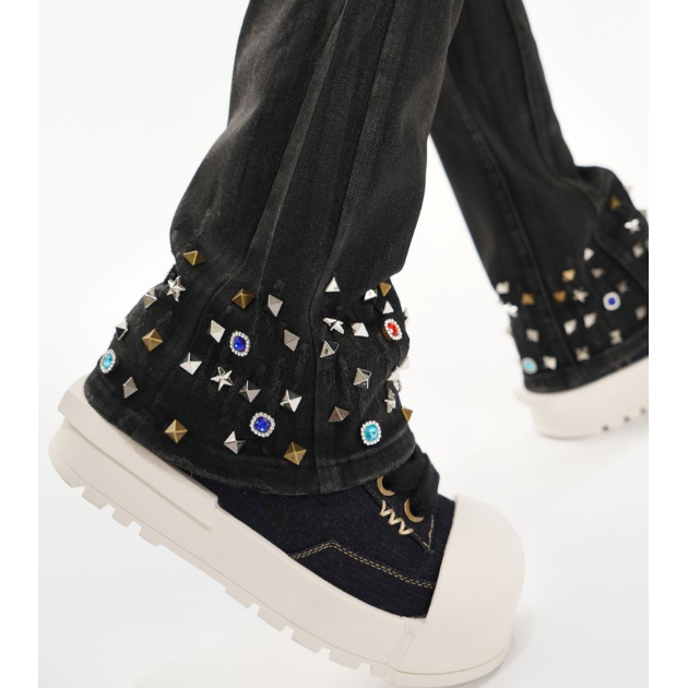 Valabasas Ion Waxed Stacked Jeans "Grey Wash"