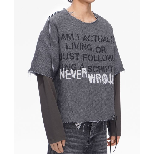 Valabasas Scripted Layered L/S Tee "Grey"