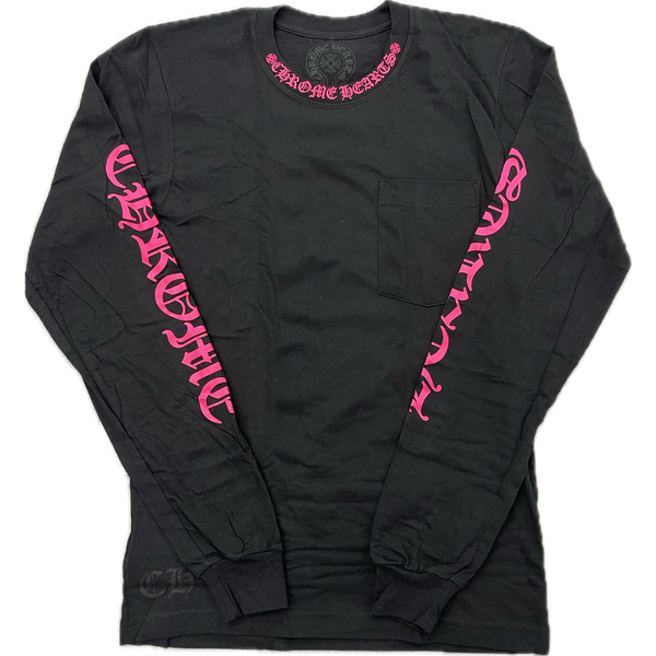 Chrome Hearts Collar Print L/S Tee "Black/Pink"