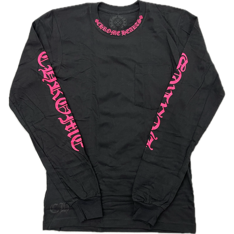 Chrome Hearts Collar Print L/S Tee "Black/Pink"