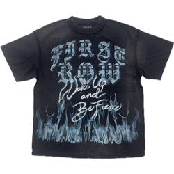 First Row Wake Up Rhinestone Tee "Black/Blue"