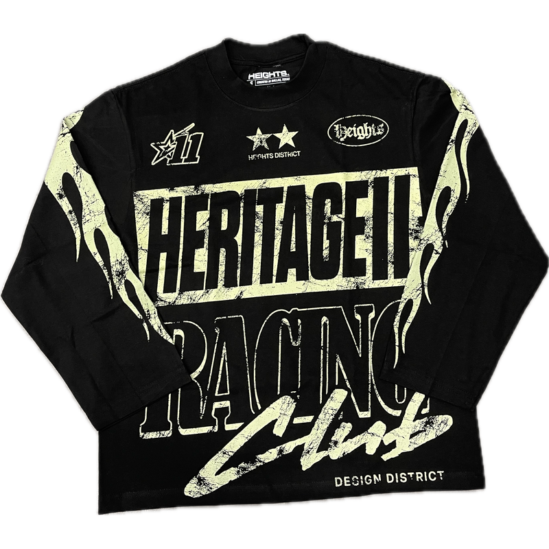 Heights District Heritage Race Club L/S Tee "Black"