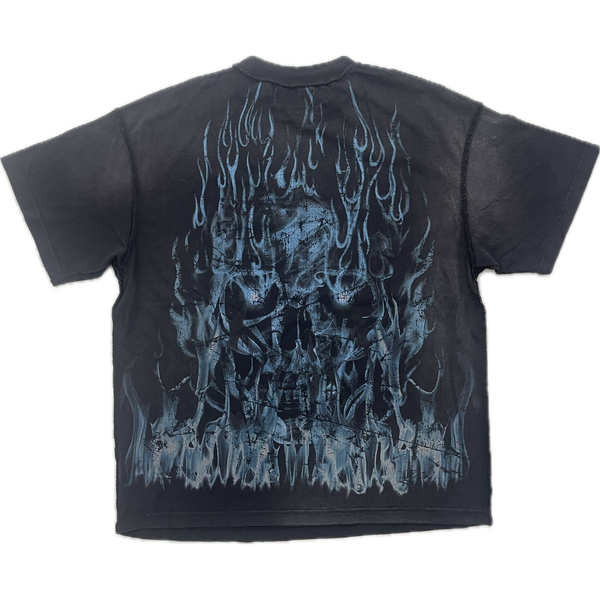 First Row Wake Up Rhinestone Tee "Black/Blue"