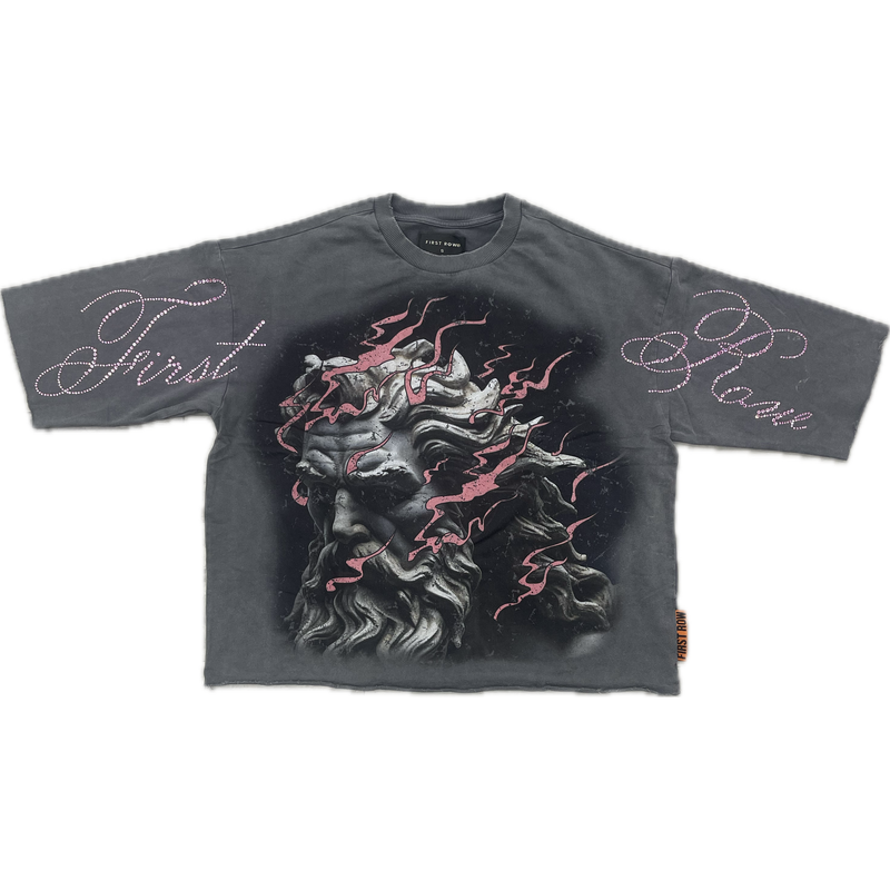 First Row Stone Head Tee "Dark Grey/Pink"