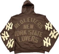 Red Letters Love Scattered Zip Up "Brown"