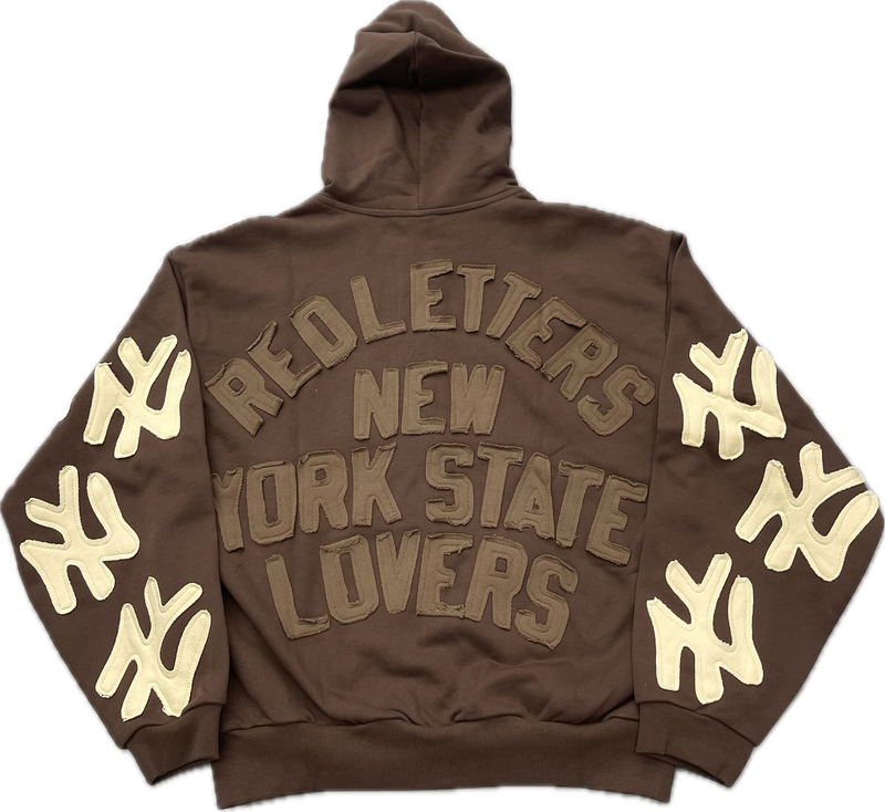 Red Letters Love Scattered Zip Up "Brown"