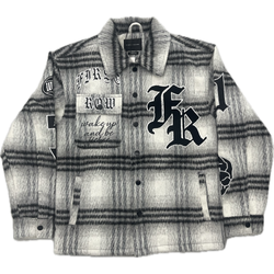 First Row Fuzzy Jacket "Black/White"