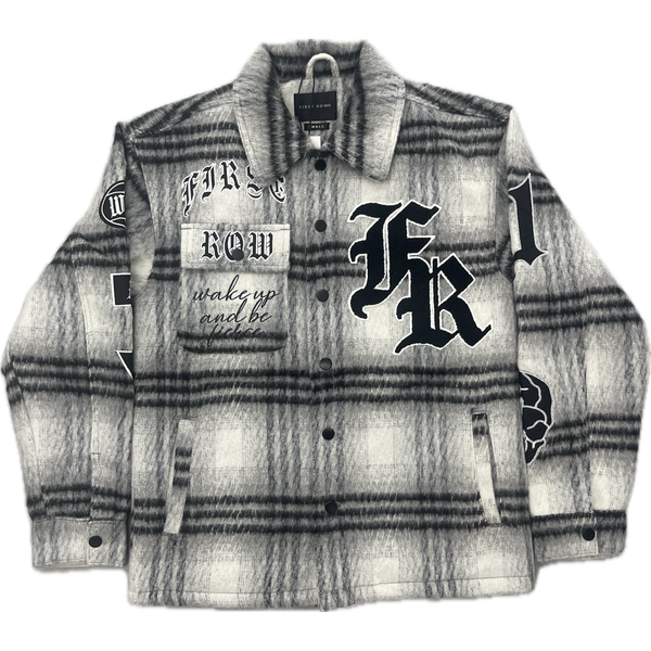 First Row Fuzzy Jacket "Black/White"