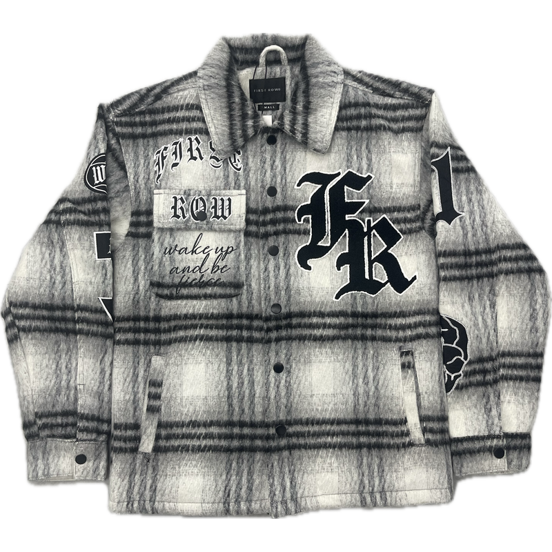 First Row Fuzzy Jacket "Black/White"