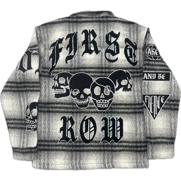 First Row Fuzzy Jacket "Black/White"