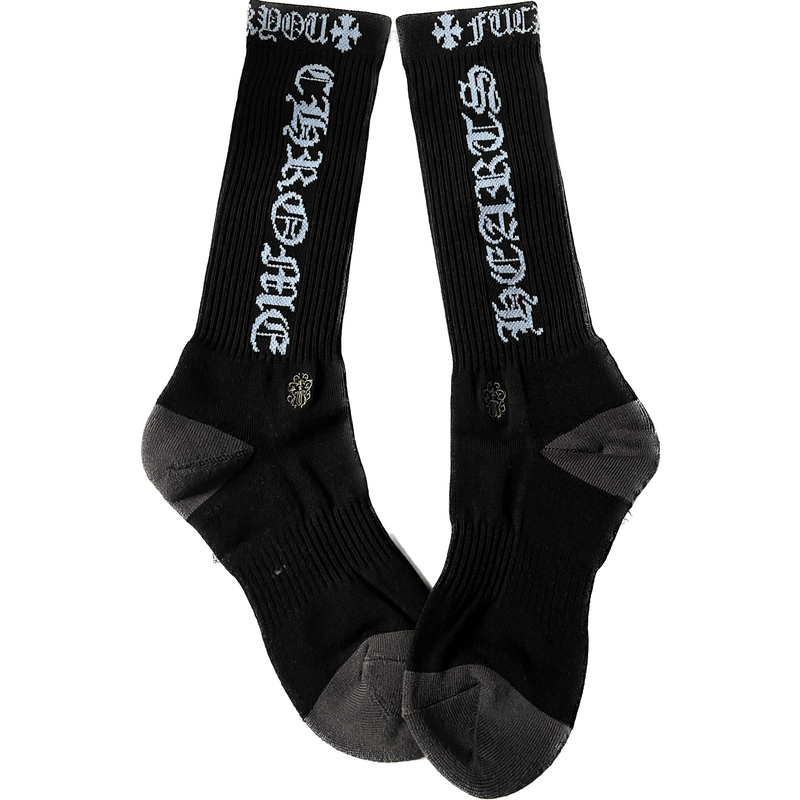 Chrome Hearts Fuck You Socks "Light Blue"