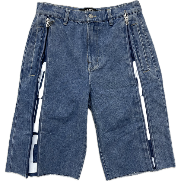 Faith+Figures Four Link Zipper Shorts "Blue"