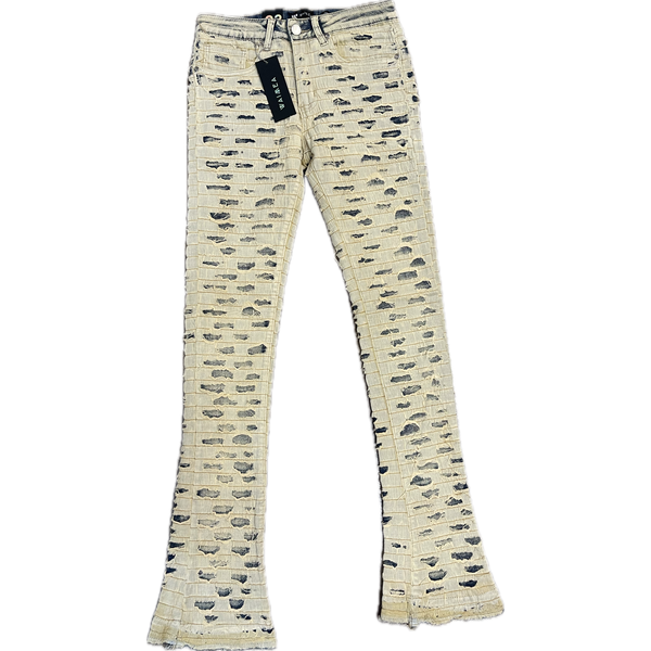 Waimea Micro Ripped Stacked Jeans "Antique Bleach"