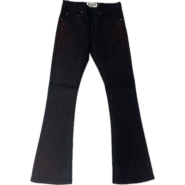 Roar Denim Stone Stacked Jeans "Black/Red"