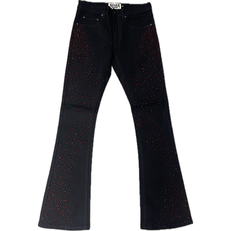 Roar Denim Stone Stacked Jeans "Black/Red"