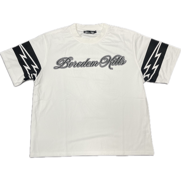 Boredom Kills Mesh Jersey Tee "White"