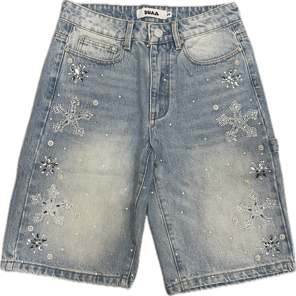 DUAA Reward Ice Stone Denim Jean Shorts "Blue"