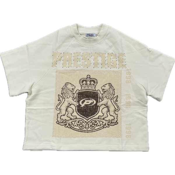 Prestige Rhinestone Royalty Tee "Cream"