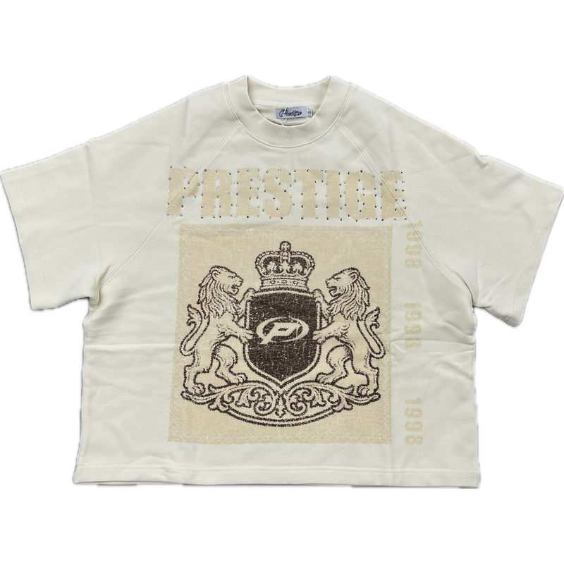 Prestige Rhinestone Royalty Tee "Cream"