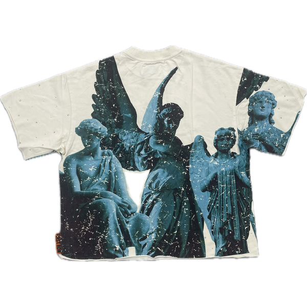 First Row Angels Tee "Teal/Cream"
