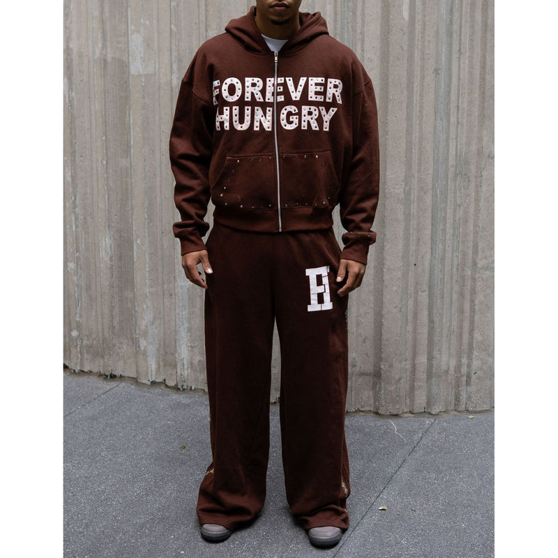 Forever Hungry Gemstone Tracksuit Set "Brown"
