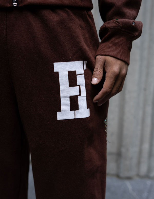 Forever Hungry Gemstone Tracksuit Set "Brown"