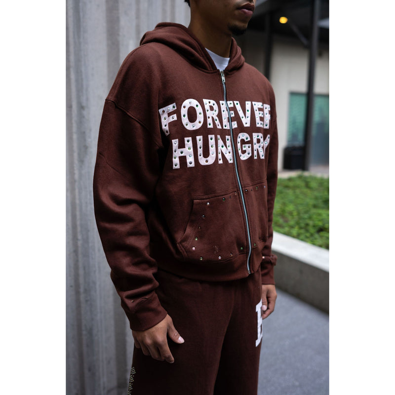 Forever Hungry Gemstone Tracksuit Set "Brown"