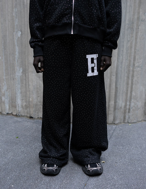 Forever Hungry All Over Gemstone Tracksuit Set "Black"