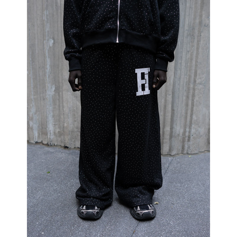 Forever Hungry All Over Gemstone Tracksuit Set "Black"