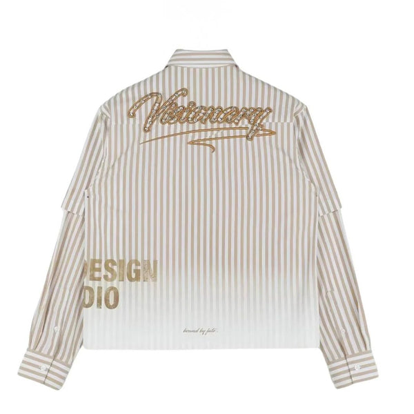 Visionary Club Button Up L/S Tee "Brown"
